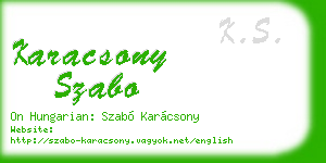 karacsony szabo business card